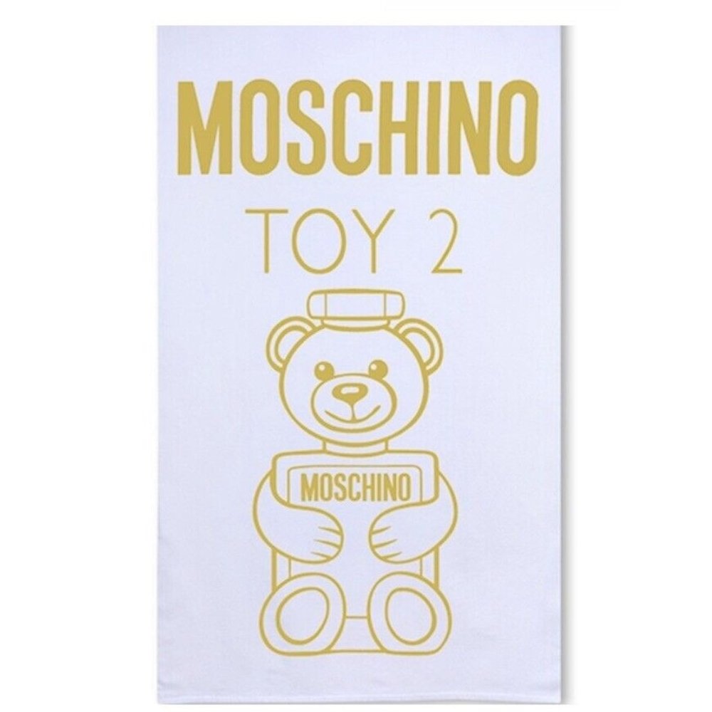 NEW MOSCHINO Toy 2 Teddy Bear Beach Summer Soft Designer Towel NEW White Yellow